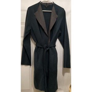 Ann Taylor Green Cardigan Long With Tie Belt XL With Pockets